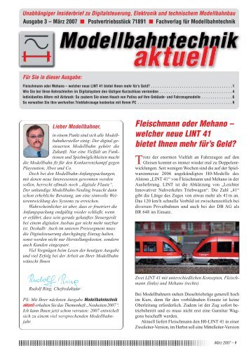 Fleischmann oder Mehano - Modellbahntechnik aktuell