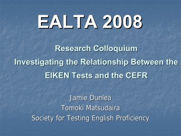 The EIKEN Can-do List - ealta