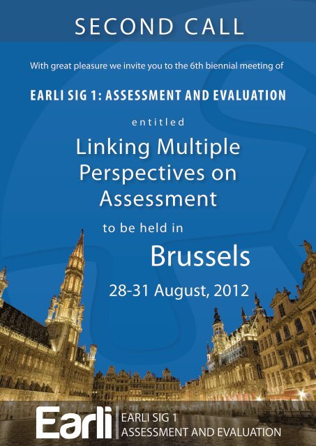 EARLI SIG 1: ASSESSMENT AND EVALUATION - SECOND CALL