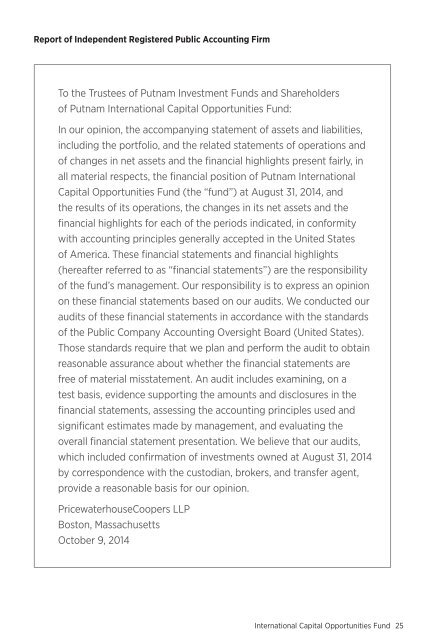 Annual report - Putnam Investments