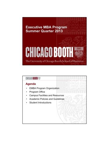 Local Orientation Slides - Chicago Booth Portal