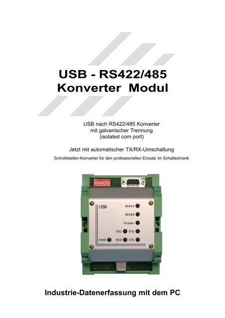 USB - RS422/485 Konverter Modul - Kolter Electronic