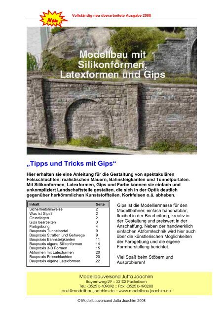 Tipps Und Tricks Mit Gips Modellbau Joachim