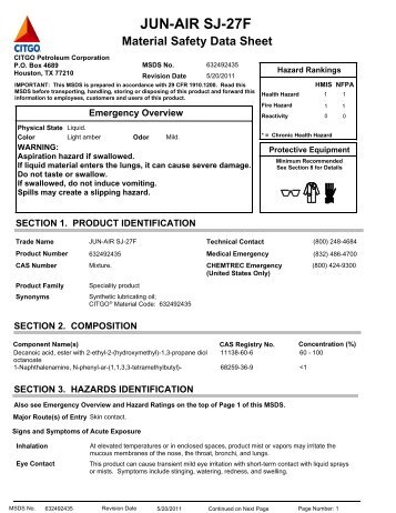 MSDS JUN Air SJ-27F - Wainbee Limited