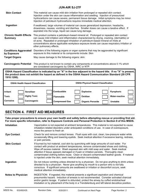 MSDS JUN Air SJ-27F - Wainbee Limited