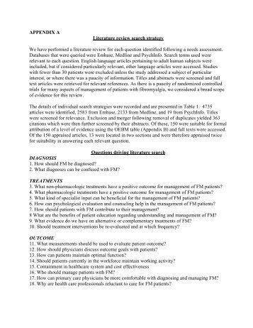 APPENDIX A Literature review search strategy We have performed ...