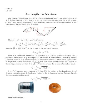 Arc Length. Surface Area.