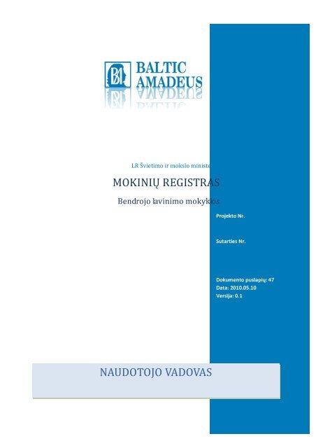 mokiniÅ³ registras naudotojo vadovas - Å vietimo ir mokslo ministerija