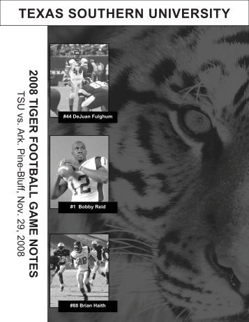 2008 TSU FB Game note vs uapb nov 29 08.pdf - Texas Southern ...