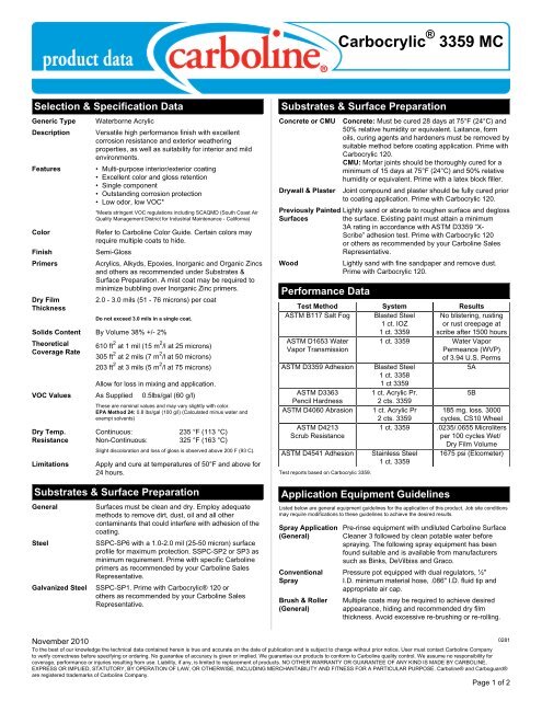 Carboline Carboguard 890 Color Chart