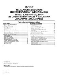 installation instructions electric downdraft slide-in ranges ... - Jenn-Air