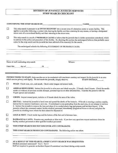 05-02A Strip Search Checklist Example