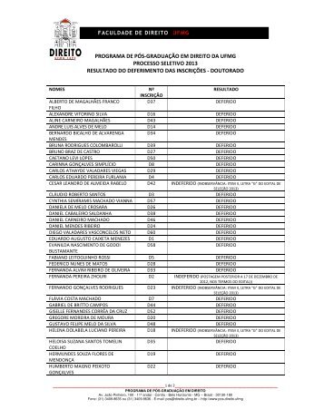 1 - Programa de PÃ³s-GraduaÃ§Ã£o - Faculdade de Direito da UFMG