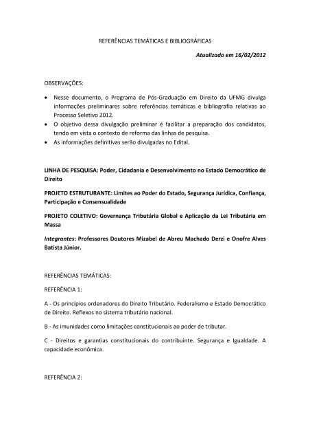 Projeto de Pesquisa Mestrado - Como fazer projeto de mestrado - Prof. Túlio  Vianna (Direito - UFMG) 