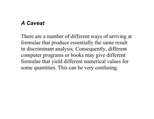 Discriminant Analysis - Statpower