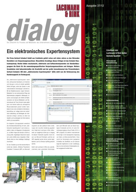 Dialog 37 / 2011 - Lachmann & Rink GmbH