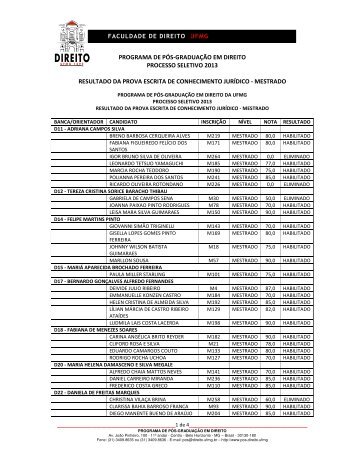 1 - Programa de PÃ³s-GraduaÃ§Ã£o - Faculdade de Direito da UFMG