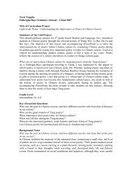 Terri Toppler Fulbright-Hays Seminars Abroad â China 2007 Title of ...
