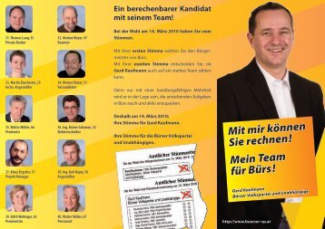 Mit mir kÃ¶nnen Sie rechnen! Mein Team fÃ¼r BÃ¼rs! - BÃ¼rser VP und ...