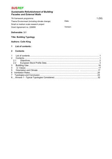 D3.1 Definition of building typologies - Construction IT research at VTT