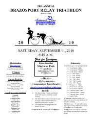 28th ANNUAL BRAZOSPORT RELAY TRIATHLON - Ccaaswim.org