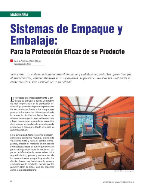 Maquinaria Sistemas de Empaque y Embalaje: Para la ProtecciÃ³n ...