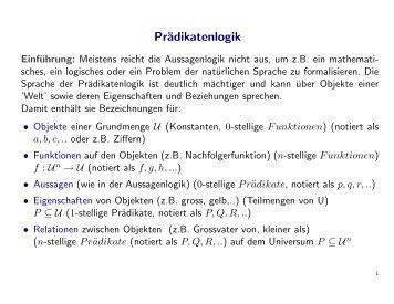 Folienskript zur PrÃ¤dikatenlogik (pdf)