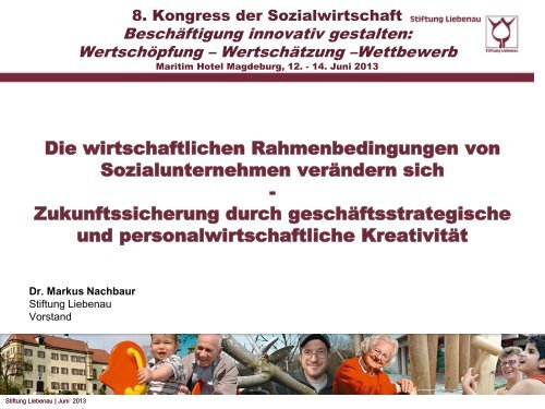 Dr. Markus Nachbaur - Kongress der Sozialwirtschaft