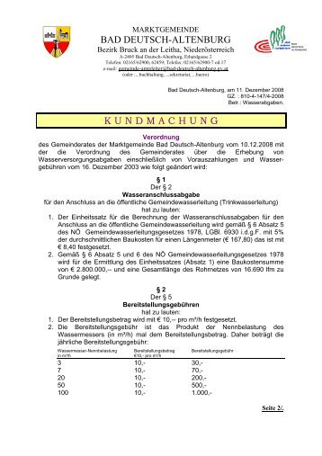 Wasserabgabenordnung (47 KB) - .PDF - Bad Deutsch-Altenburg