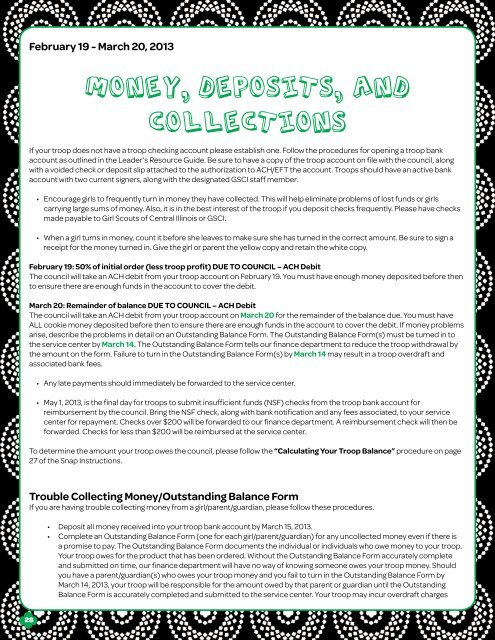 Troop Cookie Coordinator Guide 2013 - Girl Scouts of Central Illinois