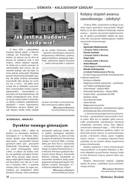 Wydanie Nr 7/41 (lipiec 2006) - Mosina, UrzÄd Miasta