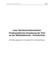 Rechtschreibschwäche: Förderpraktische Umsetzung der VwV