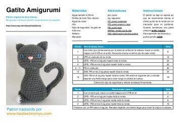 Gatito Amigurumi - Hasta El Monyo de patrones en inglÃ©s