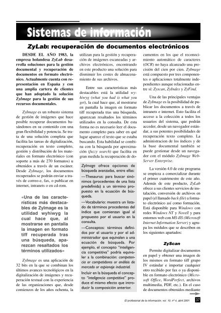 Texto completo - El profesional de la informaciÃ³n