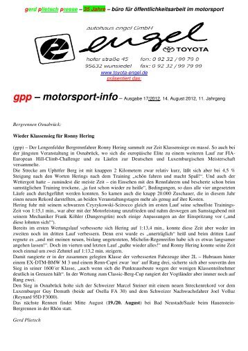 gpp â motorsport-info - gerd plietsch presse