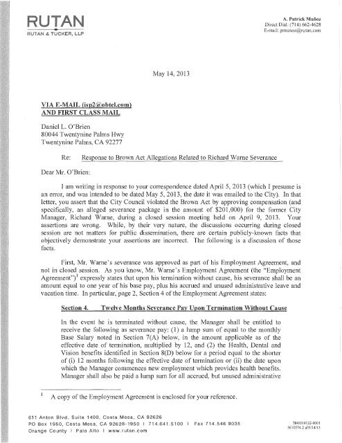 Severance Package Sample Severance Negotiation Letter ...