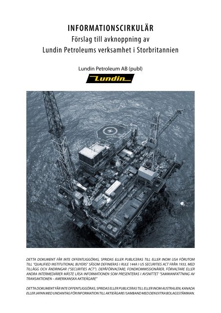 INFORMATIONSCIRKULÄR - Lundin Petroleum