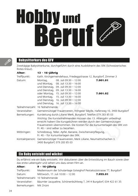 Gesamtes Programm - Burgdorfer Ferienpass