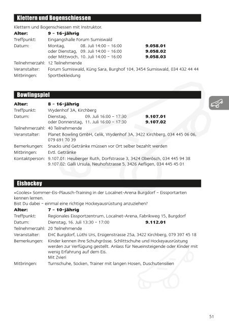 Gesamtes Programm - Burgdorfer Ferienpass