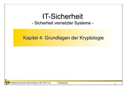 4. Grundlagen der Kryptologie