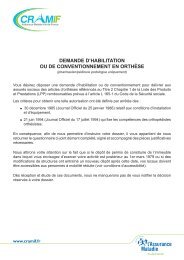 Demande d'habilitation ou de conventionnement en orthÃ¨se - CRAMIF