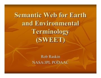 Semantic Web for Earth and Environmental Terminology (SWEET)