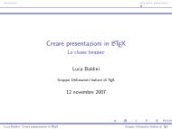 Creare presentazioni in LaTeX - La classe beamer - GuIT