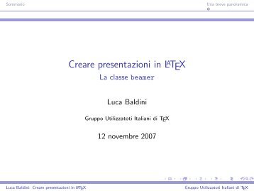 Creare presentazioni in LaTeX - La classe beamer - GuIT