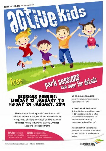 Active Kids School Holiday Park Session - January 2014 Brochure
