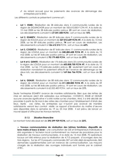 Rapport de la Revue Annuelle Conjointe 2008 du PEPAM