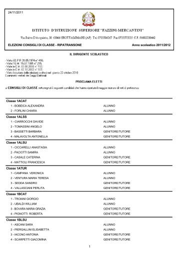 Proclamazione eletti 1 - IIS Fazzini-Mercantini