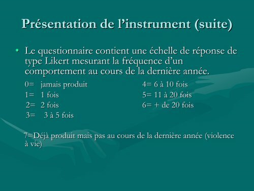 Conflict Tactic Scale: CTS2 - UniversitÃ© du QuÃ©bec