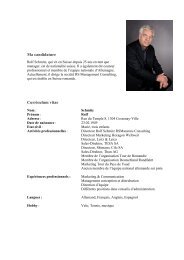 Ma candidature Curriculum vitae - ACCV