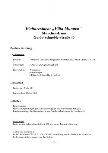 Baubeschreibung als PDF-Download - Harlander Wohnbau ...